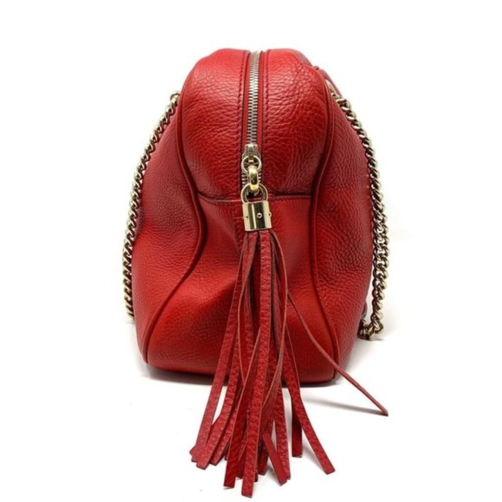 100% Auth Gucci Soho Red Calfskin Shoulder Bag - Picture 4 of 11